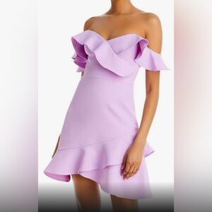 BCBGMAXAZRIA Malik Womens Ruffled One Shoulder Cocktail And Party Dress NWT